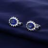 2026 Color Treasure Ocean Heart Inlaid Sapphire Group Earrings European and American Earrings Ear Buckles Women