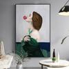 Pittura astratta su tela a spalla nuda Immagini murali di arte moderna per soggiorno Decorazione di moda Beauty Girl Poster e stampa