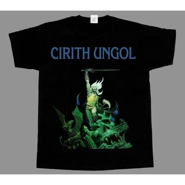 Camiseta Cirith Ungol Sword Warrior Con Calavera Verde XXXL
