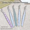 High Precision False Eyelash Tweezers Metal Lashes Extension Tweezer  Miniature Scene Stickers
