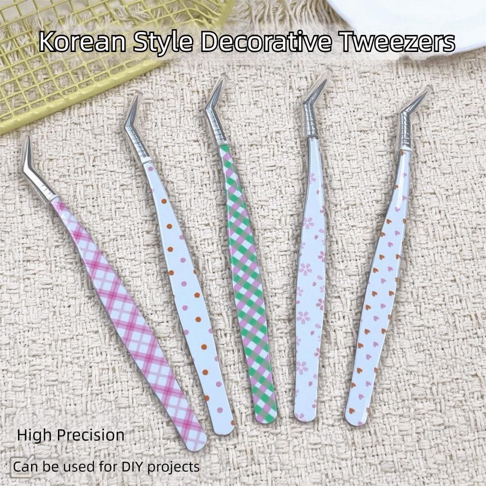 High Precision False Eyelash Tweezers Metal Lashes Extension Tweezer  Miniature Scene Stickers