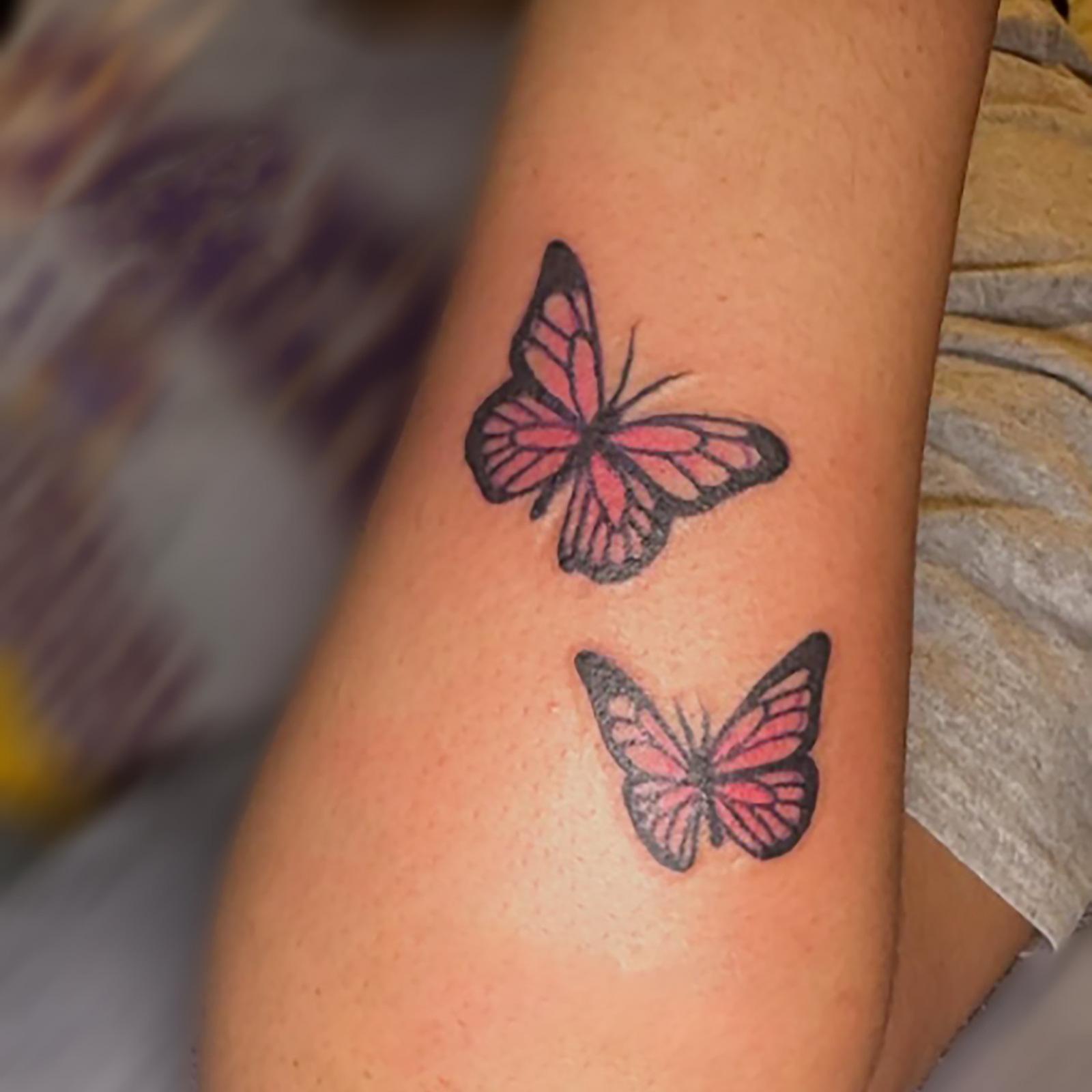 Glow Makeup Unisex Red Small Fresh Tattoo Sticker, High-End Butterfly Lasting Waterproof Female Tattoo Sticker
