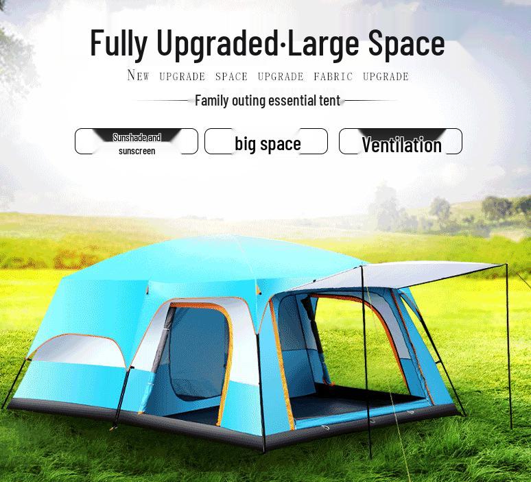 Luxuriöses tragbares Mehrraum-Campingzelt für 4-10 Personen - Geräumiges regendichtes Design