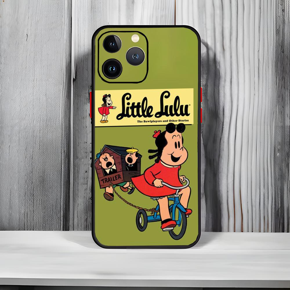 

Cartoon The L-little Lulu Show Phone Case Black Matte Thin Phone Case For iPhone17 16 15 14 13 ProMax iphone12promax