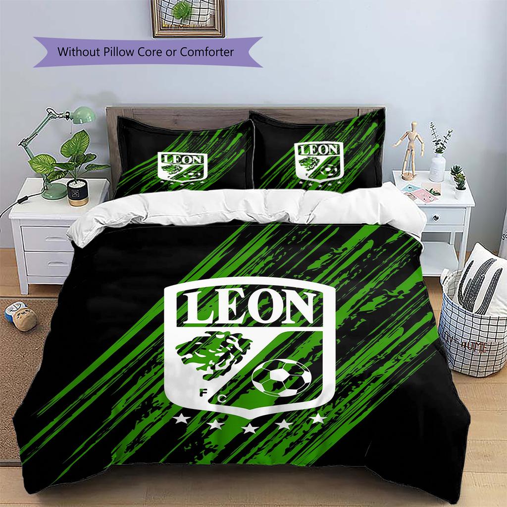 Leon FC Pattern Bedding Home Decoration Birthday Gift (1 * Duvet Cover + 2 * Pillowcase, Without Core)