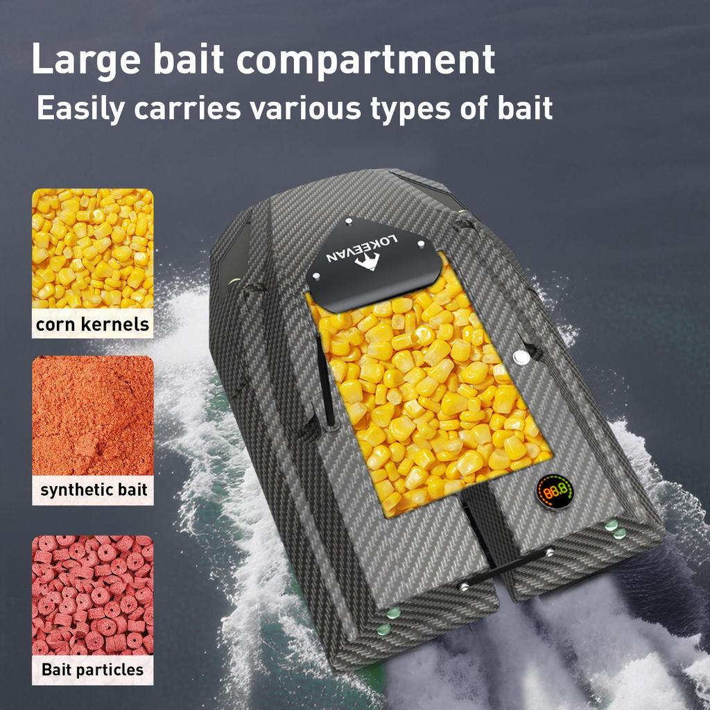 GPS Fishing Bait Boat LOKEEVAN D50B 590 Brushed Motor Dual 15600mAh Battery 2kg Load 500M Remote Control Night Light