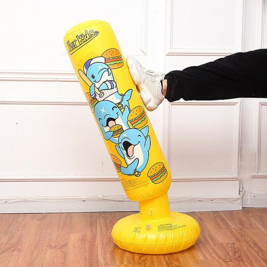 Kids Burger Boxing Sandbag Inflatable Dolphin Durable PVC Upright Rebound Boxing Sandbag for Active Exercise