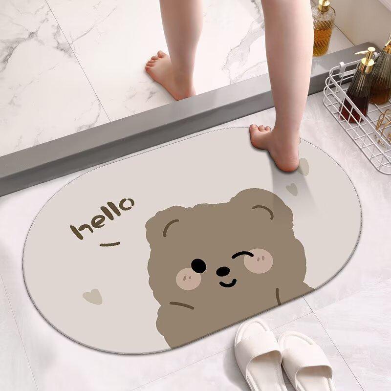 Bathroom Floor Mat Soft Diatom Mud Kitchen Floor Mat Toilet Floor Mat Quick Drying Bathroom Absorbent Floor Mat Toilet Floor Mat