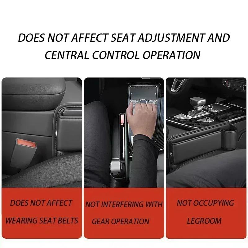 Multifunction Car Seat Gap Leak-proof Storage Bag For Car Seat Gap Filler With Cup Holder PU Leather Seat Slot Organizer Box