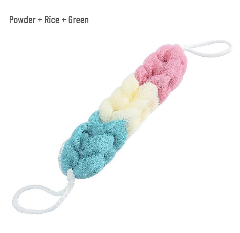 

Nordic Color Long Stretchable Bath Scrub Towel with Handheld Bathing Ball