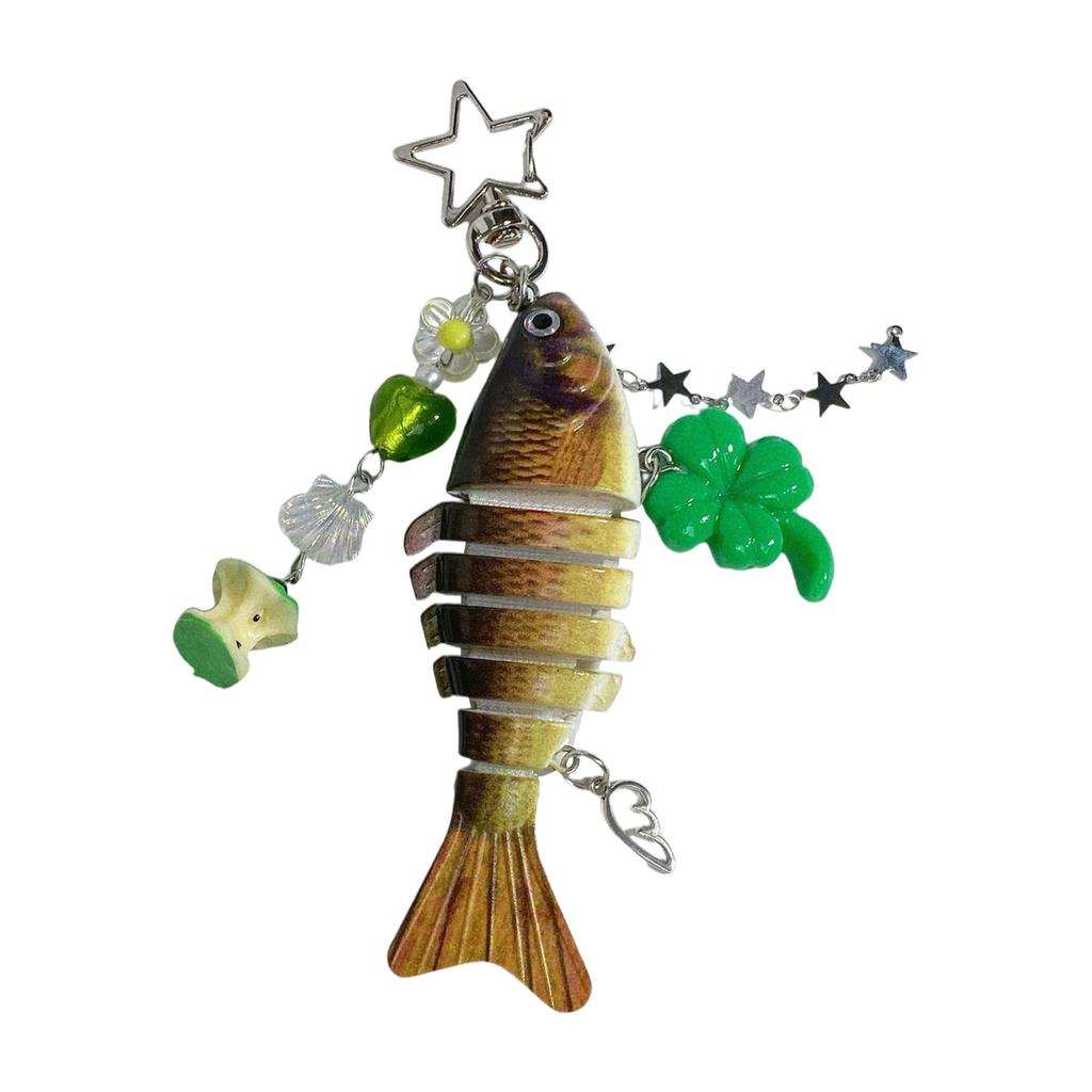 Creative Angler Gift Keychain Detailed Fish Imitation Design Sturdy Resin Key Ring Creative Fishing Key Accessories