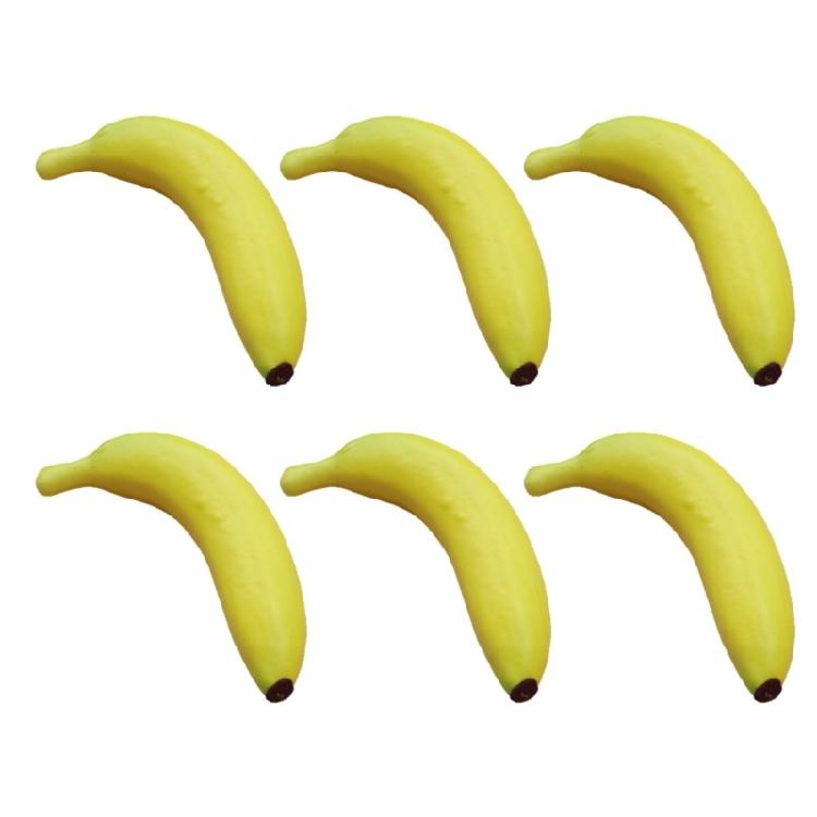 6Pieces Decorative Artificial Bananas Models Restaurant Photography Props Foam Texture for Photography and Teaching Tool 1