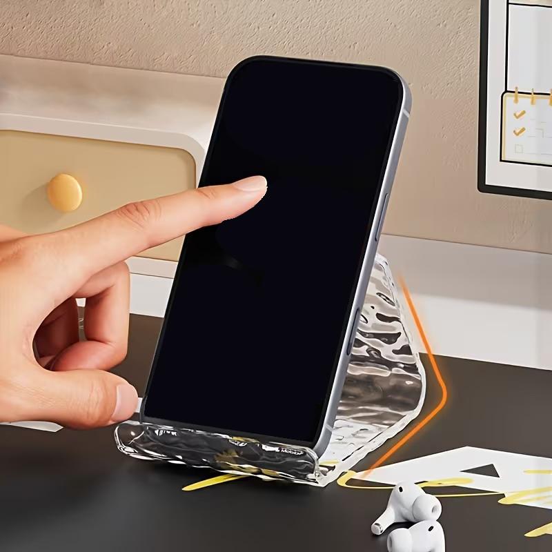 Adjustable Acrylic Phone Holder Glacial Pattern Tablet Stand Minimalist Desk Lazy Bracket for Kitchen Office Bed