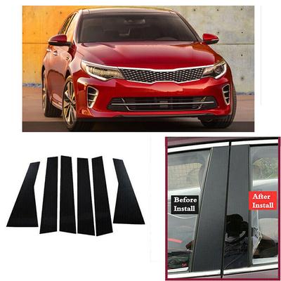 Pegatinas para la cubierta de la moldura de la puerta en color negro brillante para los postes de los pilares de la decoración de las ventanas del coche KIA Optima K5 2016-2019