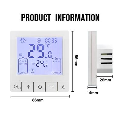 Thermostat intelligent pour la maison, contrôle de température Programmable, Protection IP20, marche/arrêt temporisé 24h, numérique