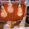 Vintage Hemp Rope Solar String Lights Outdoor, Waterproof Garden Decor Fairy Light for Patio Gazebo Fence Yard