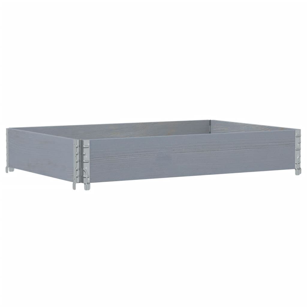 Pallet Frame Kit Grey 120x80 Cm Solid Pine Wood