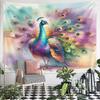 Vibrant Rainbow Peacock Design Pattern Wall Hanging Tapestry Decorative Tapestry Home Decor for Bedroom and Living Room