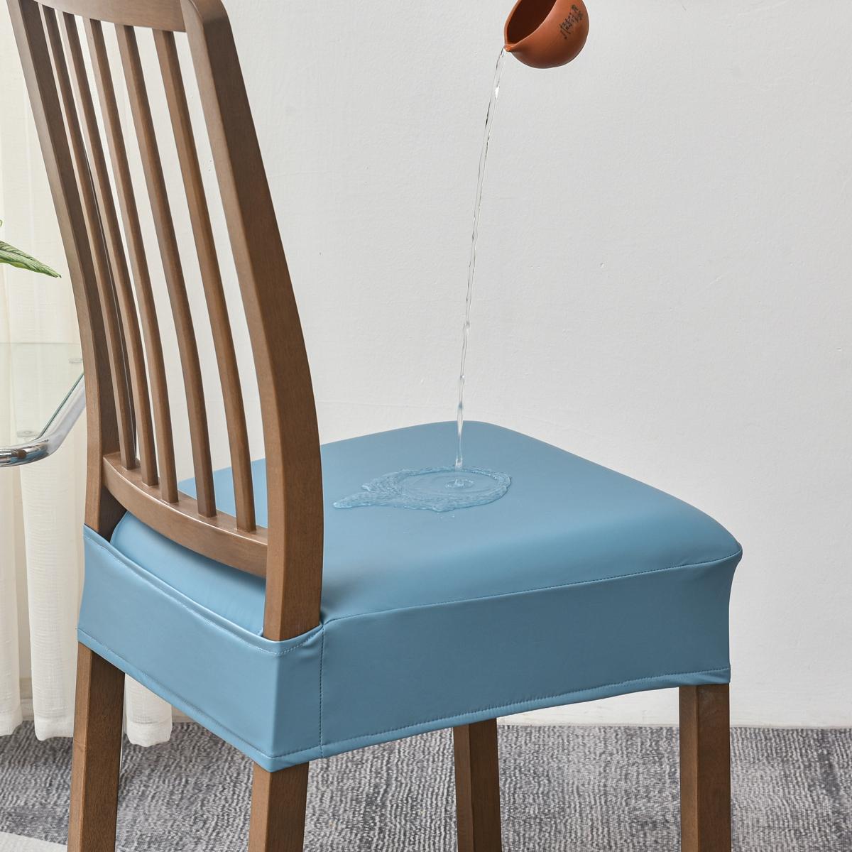 

Водонепроницаемый квадратный чехол для подушки на стул из искусственной кожи, чехол на сиденье, чехол на стул для кухни, отеля, банкета, столовой, гостиной, 1 шт. 20 L x 19 W x 4 H озеро синий