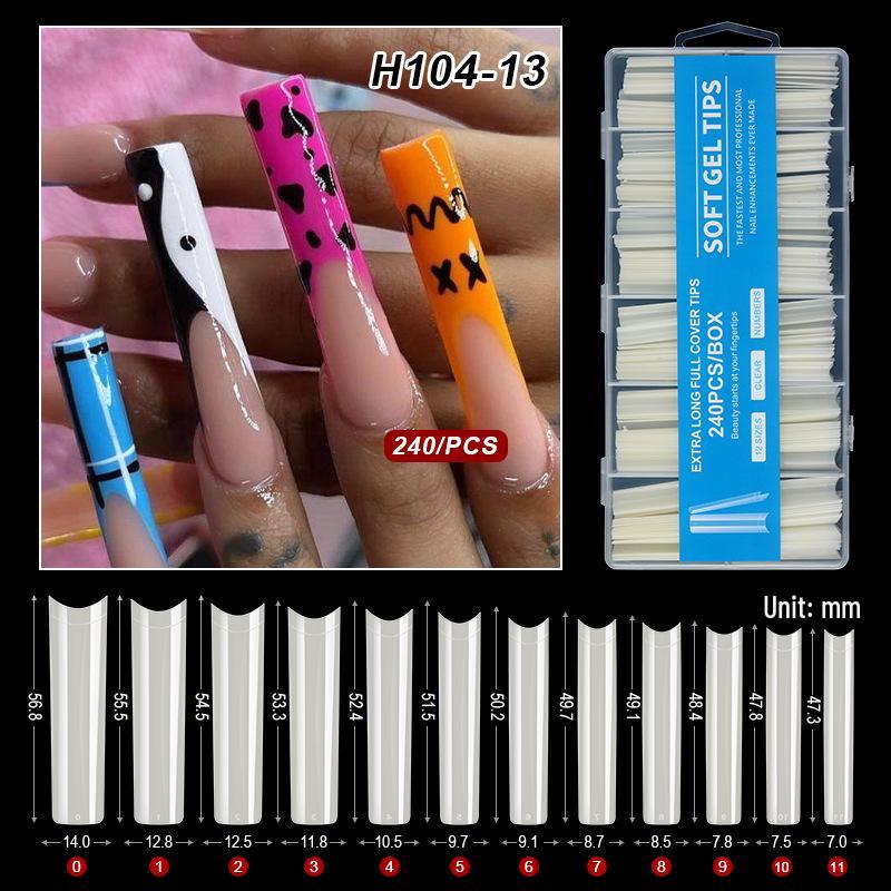 XXXL Denim Water Pipe Nail Art Set - 240 Transparent Ballet Nail Stickers
