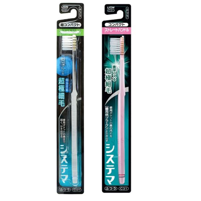 LION - Systema Straight Toothbrush 1 pcs- Ultra-Compact Medium