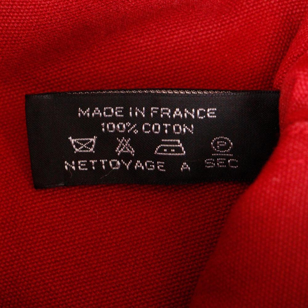 HERMES Deauville PM Handbag Red canvas Women Used