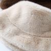 Winter Plush Hat Women's Thickened Warm Fashion Ear Protection Bucket Hat Imitation Mink Fur Windproof and Coldproof Basin Hat