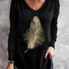 Size Shirt Plus T Print Vintage Cartoon 3d Tees Long Sleeve Loose Top Women Autumn V Neck Tshirts