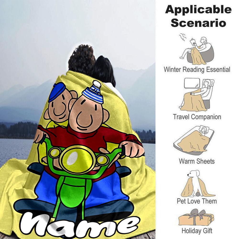 Customiz Name Personality Pat and Mat Blanket Soft &Warm Sofa Office Bed Travel Lunch Break Blanket, Gift Suitable All Seasons