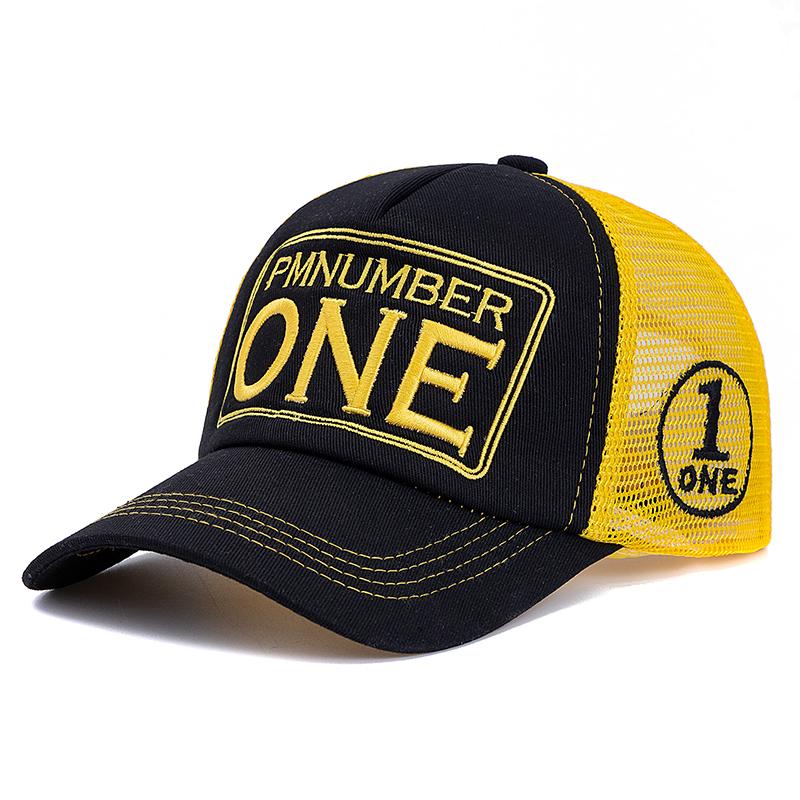 

Унисекс бейсболка Классический узор с одной буквой Сетчатая кепка Мужская и женская Дышащая уличная одежда Летняя кепка тракера 56cm-60cm жёлтый/чёрный