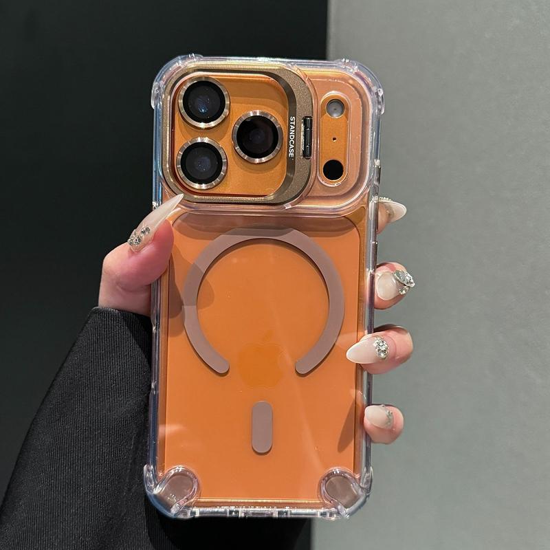 Transparent Magnetic Phone Case For For Iphone 11 12 13 14 15 16 17 Pro Max Air Plus Magsafe Bracket Lens Protection Cases Cover