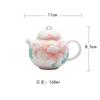 150ML Underglazed Light Pink Peony Ceramic Teapot Household Kung Fu Tea Set Teapot Teacup with Filter Hand-held Pot Pot Holder