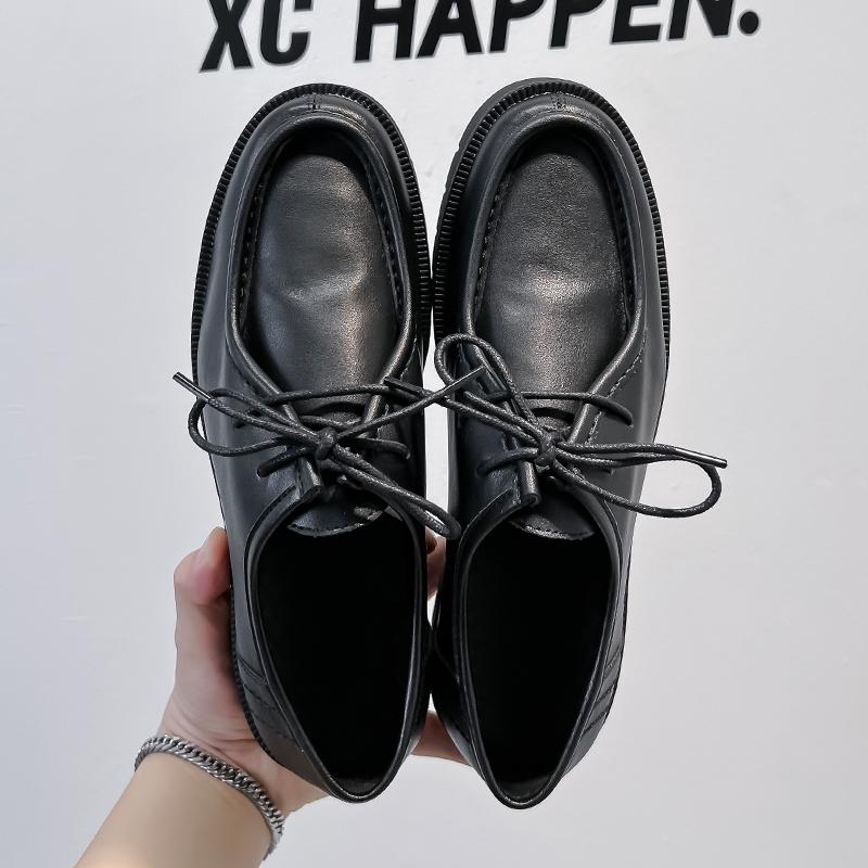 Fashion Italian Simple Leather Men Business Shoes Classic Casual Leather Outdoor Anti Slip Lace-Up Loafers 2024 New Flat Designer Shoes