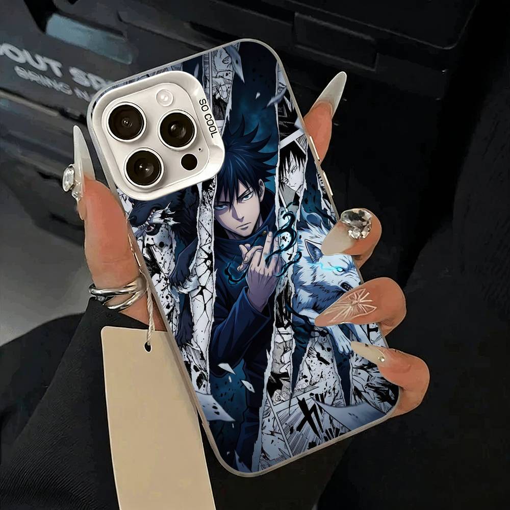 Megumi Fushiguro-J-Jujutsu- K-aisen Handyhülle Für iPhone 17,16,15,14,13,12,11 Plus,Pro Max,XS,weiße silberne Handyhülle