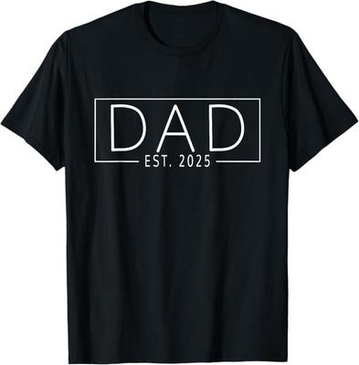 Papa Est. 2025 Erwarte Baby 2025, Vater 2025 Neuer Papa 2025 T-Shirt, Klein, Schwarz