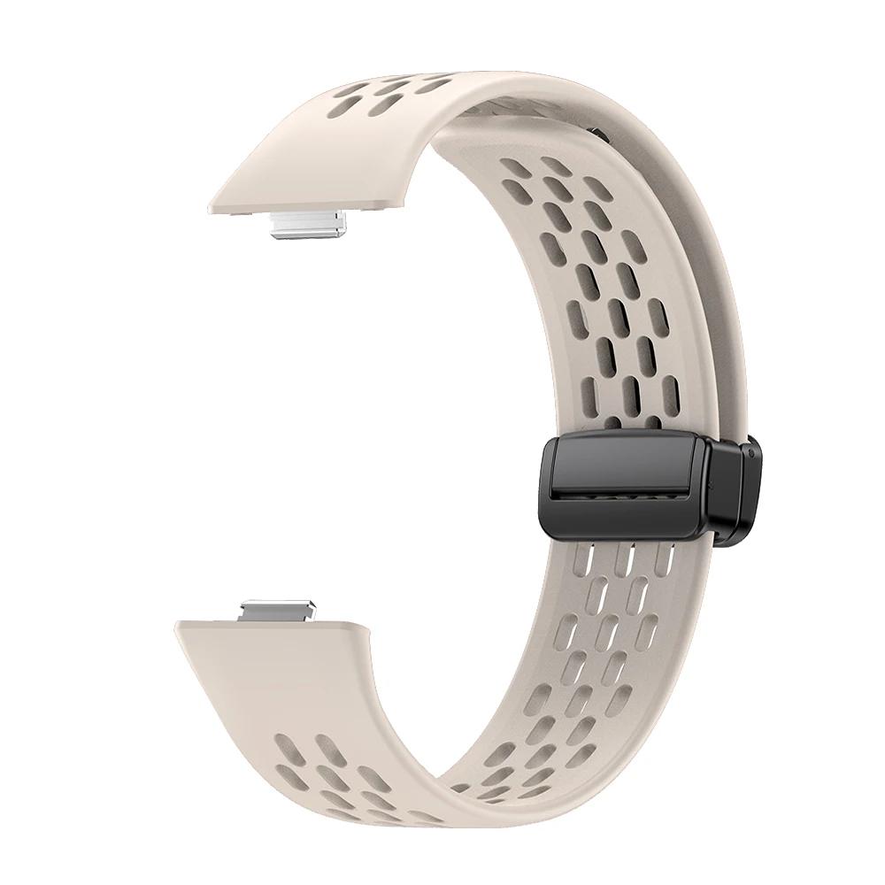 Magnetic D Folding Buckle Silicone Band For Huawei Watch Fit 3 4 4Pro Strap for HUAWEI Fit 3 Fit 4 Fit4Pro Sports Bracelet Belt