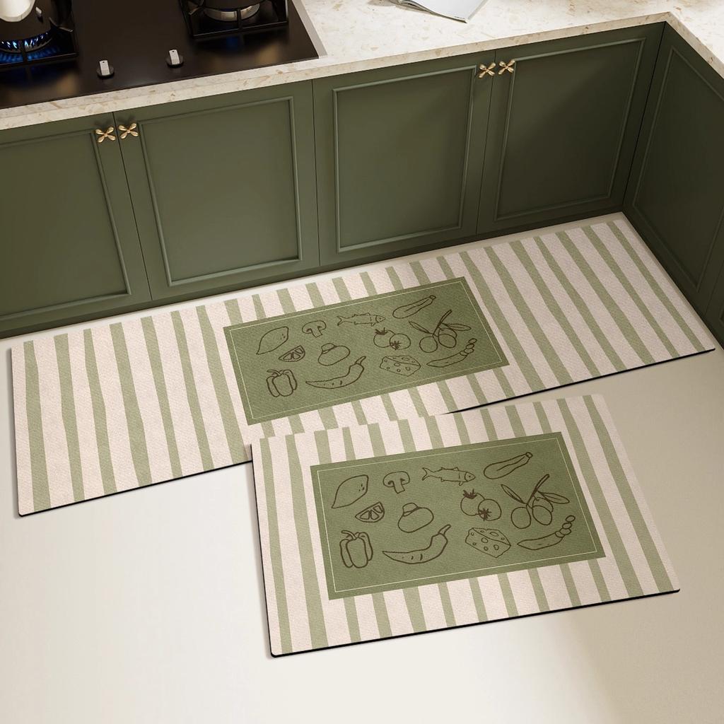 Kitchen Carpet Non-slip Waterproof Oil-proof Kitchen Rug Long Strip Runner Kitchen Mat PVC Leather Washable Rugs Home Decoration