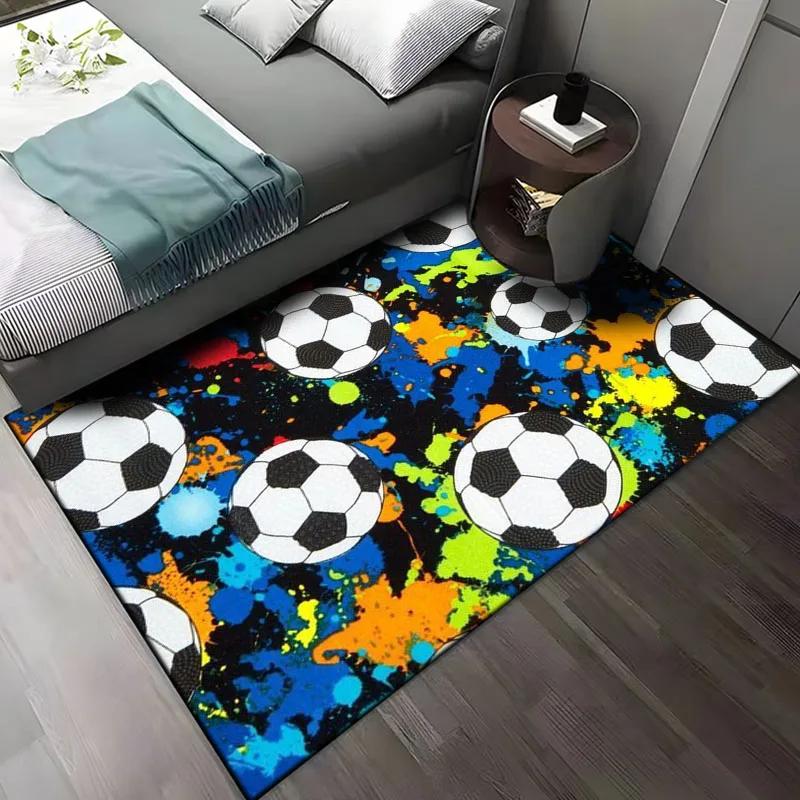 Football Art Pattern Rug Carpet for Living Room Bathroom Mat Creative Doormat Carpet for Bedroom Home Decor Tapis Salon