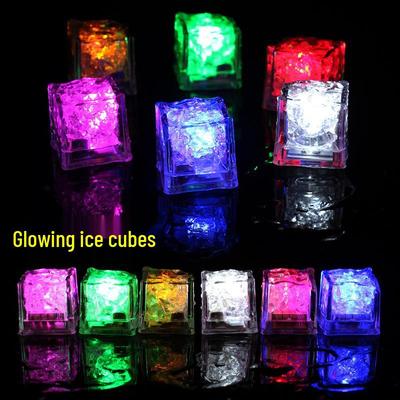 Cubos de Gelo Coloridos Piscantes de LED - Luzes de Indução Luminosas para KTV, Bar, Casamento