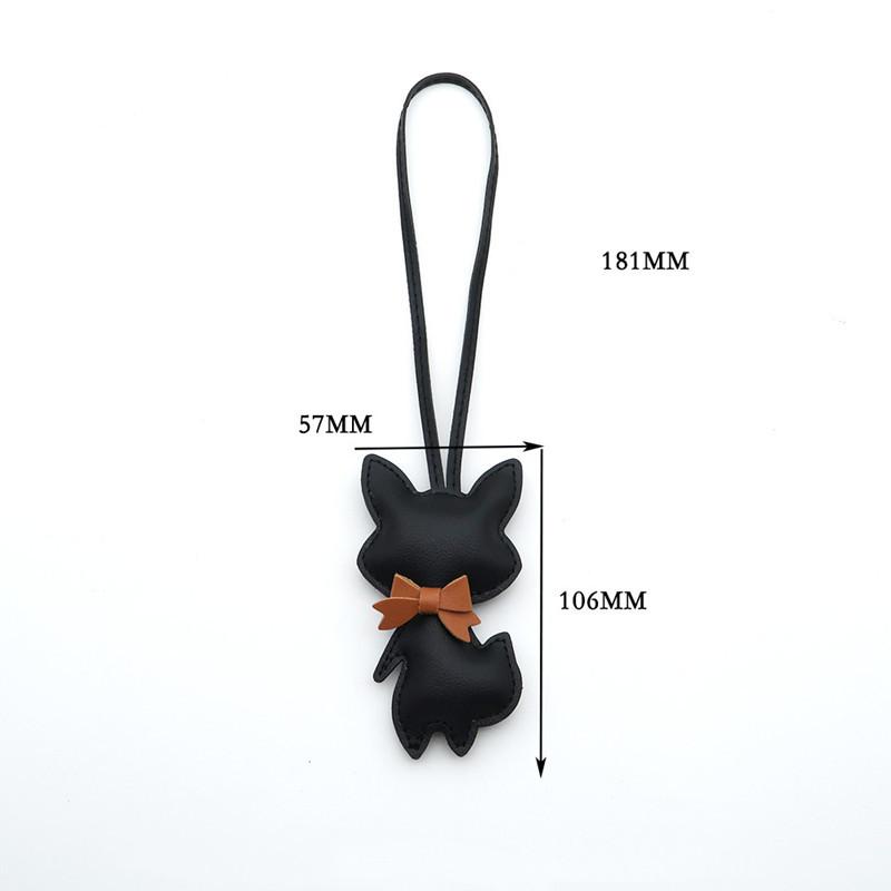 Fox Keychain PU Leather Animals Keyring Hanging Ornament Backpack Handbag Charm Gift For Men Women Bag Charms