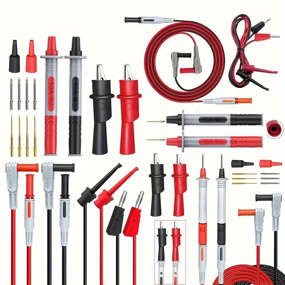 18pcs P1308B Test Lead Kit 4MM Banana Plug To Test Hook Cable Replaceable Multimeter Probe Test Wire Probe Alligator Clip