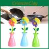 Flower Handle Long Pan Brush Storage Bottle Cleaner Creativity Tool Decoration