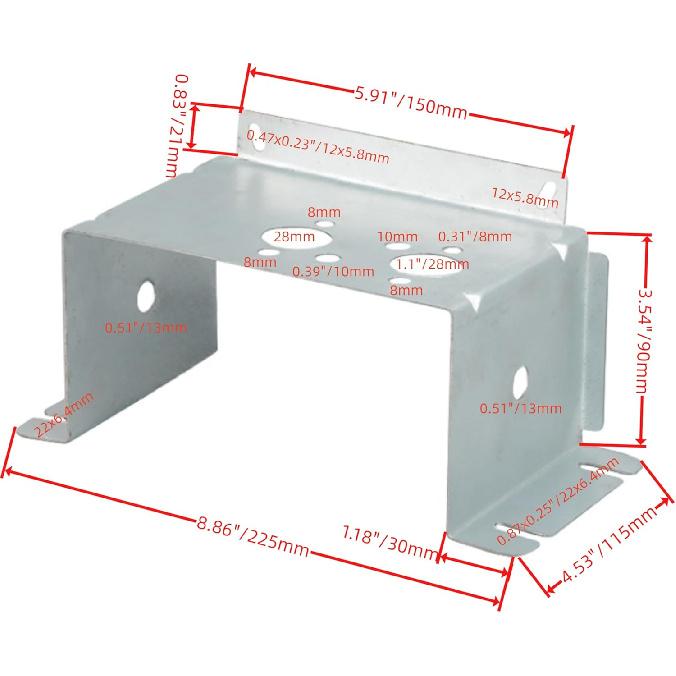 External Diesel Heater Mounting Bracket Parking Heater Base Floor Bracket Pre-drilled U-Bow Fixed Steel Plate Fittings (ZB)