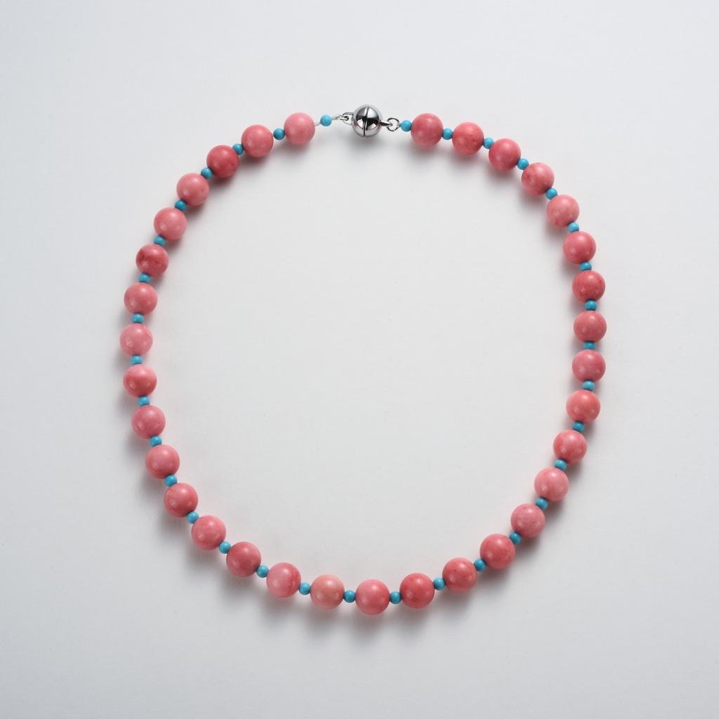 Wind Dopamine Pink Stone Spell Emerald Beaded Collarbone Chain Niche Temperament Magnetic Buckle Necklace Female
