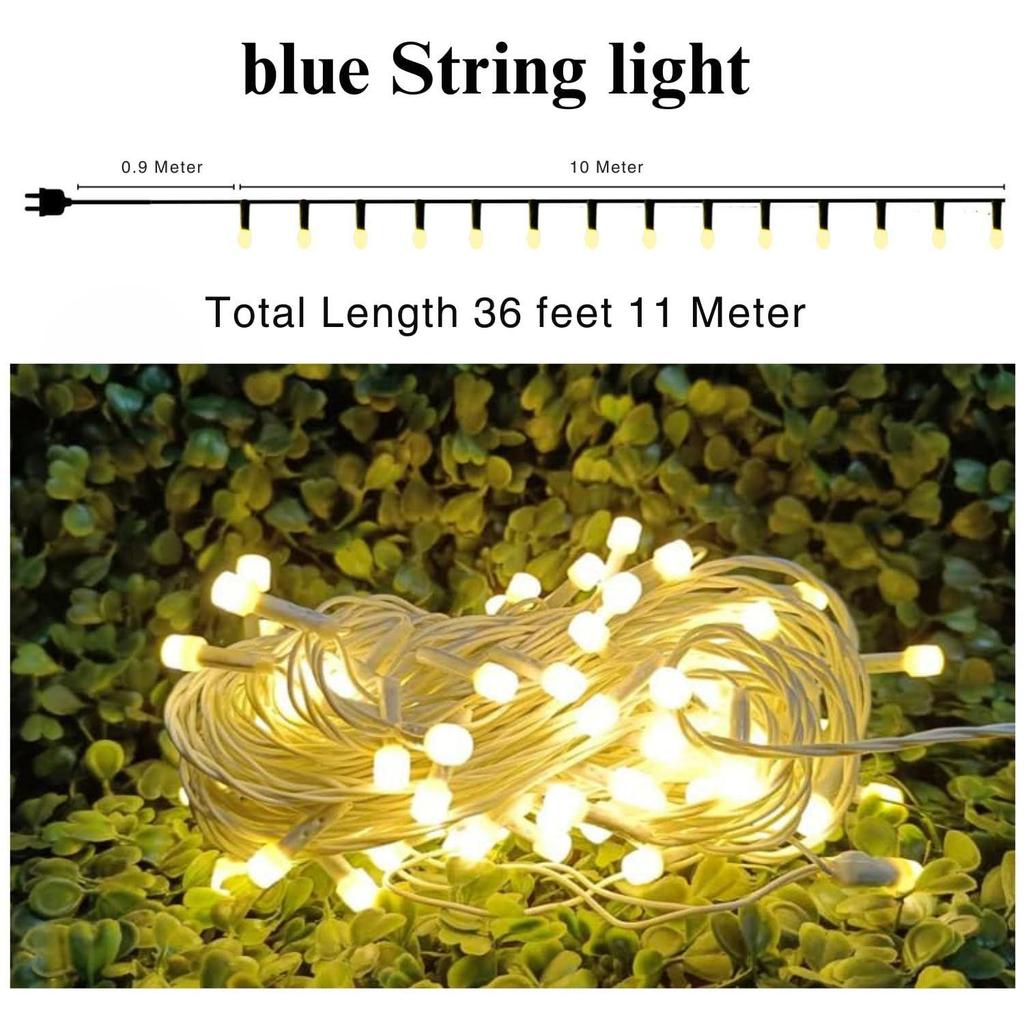 36 Ft Warm White LED Pixel String Lights | 360° Copper Wire Fairy , Christmas, Wedding, Party, Indoor & Outdoor | Serial LED Lighting | Pack of 3