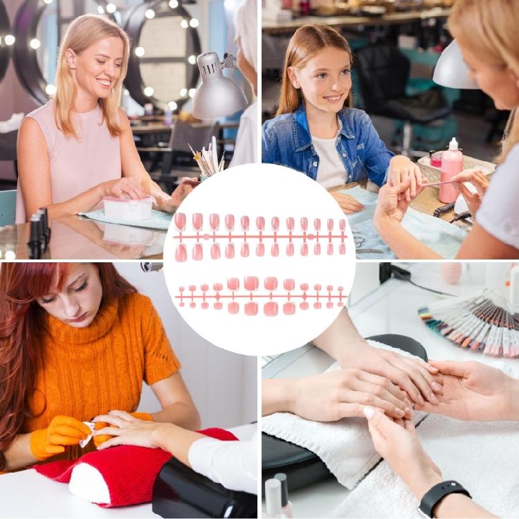 Timeless French Nude Press On Nail Set 48Pcs Short Acrylic False Nails Nail Decorations for a Salon Quality Look