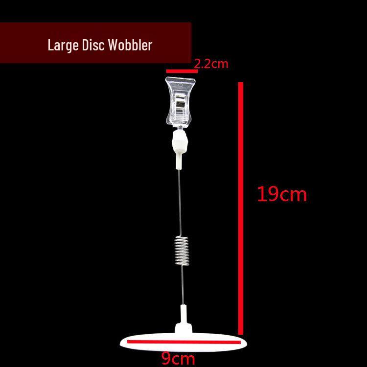 POP Advertising Clip Poster with Large Round Wobbler and Double-Ended Steel Wire Clip for Supermarket Display