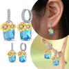 925 Silver Daisy Petals Blue Zircon Earrings Jewelry Luxury Designer Accessories Hoops Earrings Woman Trend