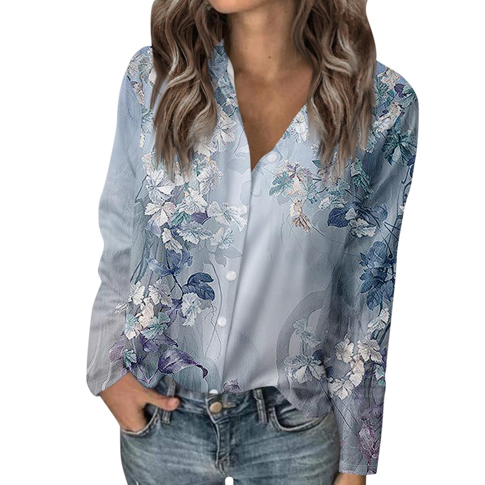 

Женская футболка с винтажным принтом, женская рубашка на пуговицах с длинным рукавом, блузка, повседневные топы M