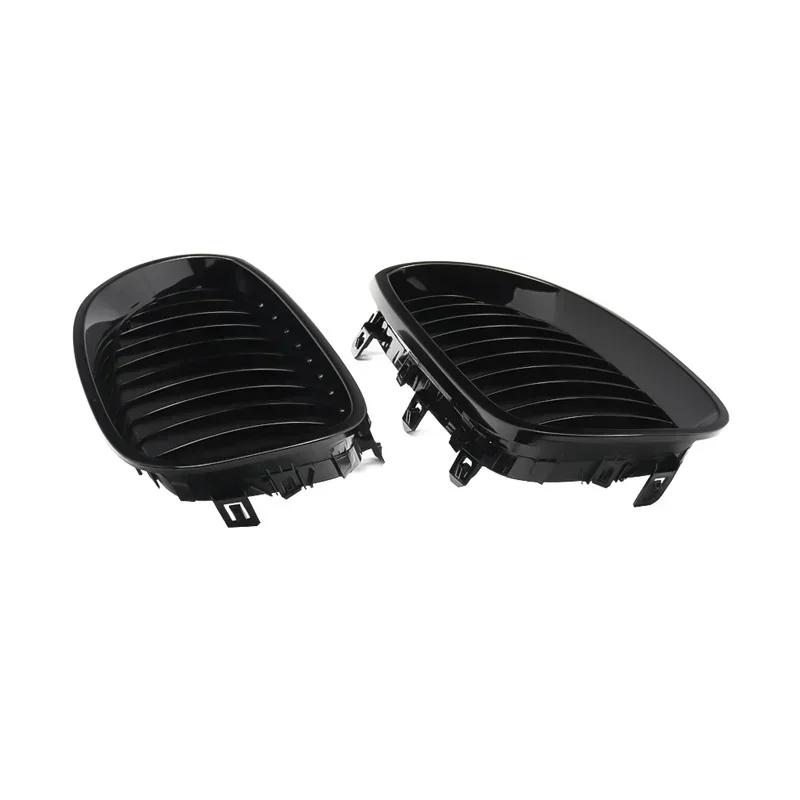 MAGICKIT One Pair Front Grilles for BMW E60 E61 5 Series M5 525I 525Xi 528I 528Xi 530I 530Xi 2004-2009 Gloss Black Accessories QCYZR1